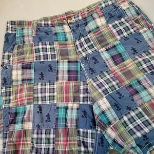 Walt Disney World Men's 36x10 Blue Patchwork‎ Mickey Mouse Bermuda Shorts
